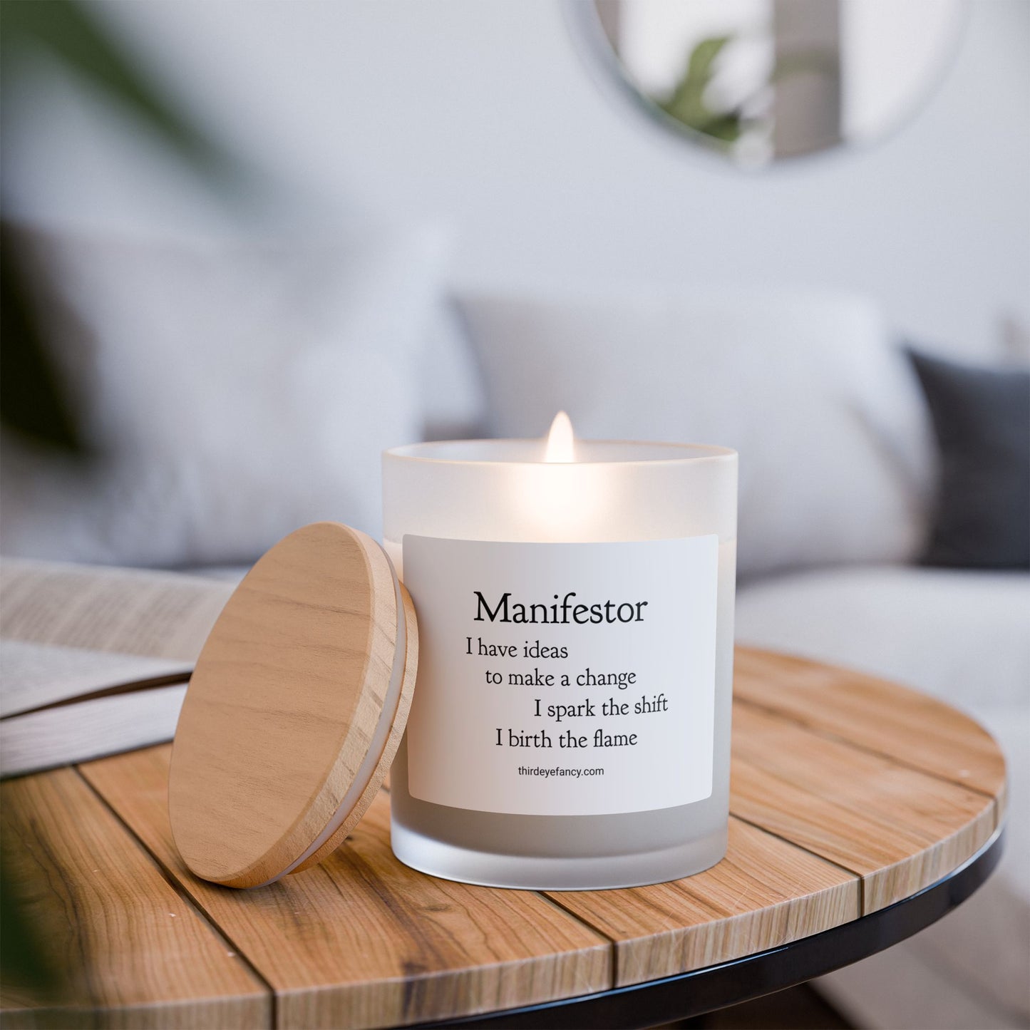"Manifestor Human Design Candle – 11oz Frosted Glass Scented Candle for Mindfulness, Intention & Bold Energy"